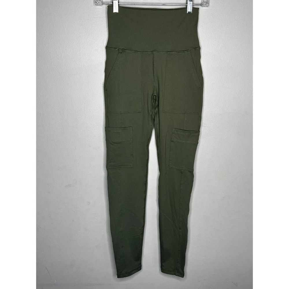 Glyder Cargo Leggings Womens Small Olive Green High Rise Utility Active Gorpcore